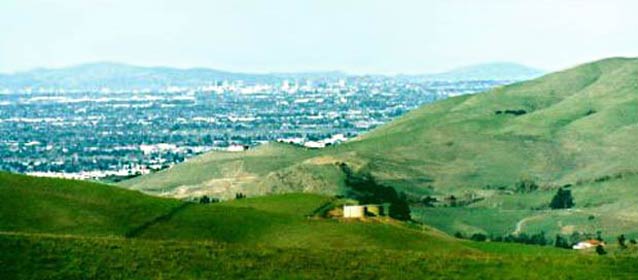 View of San Francisco over the hills